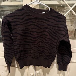 GAP Girls Black and Dark Brown Patterned Sweater